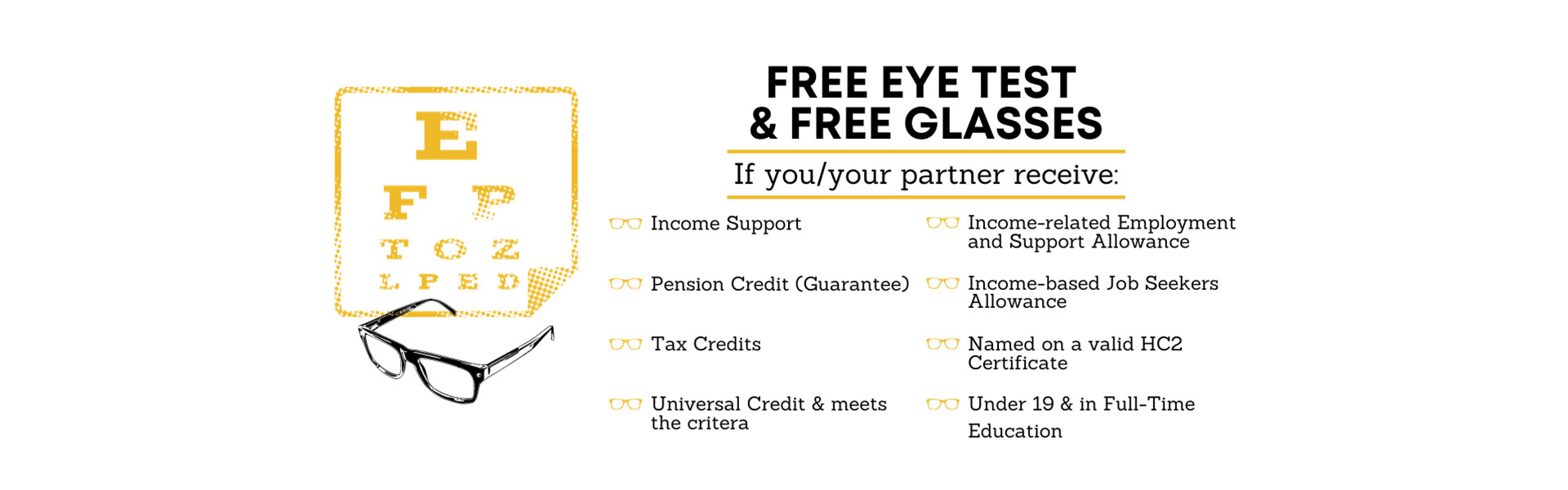 free eye test and free glasses for NHS